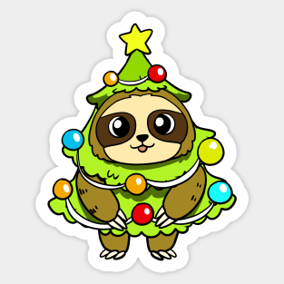 Christmas Sloth Sticker